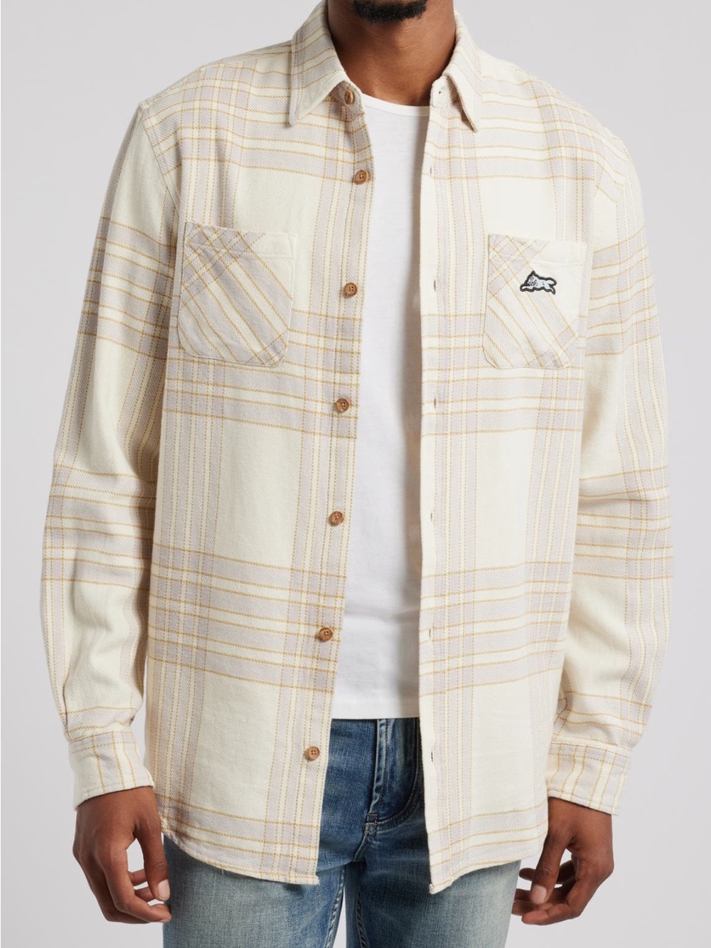Men's Icecream Plaid Button-Up Shirt Jacket